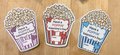Kids Valentines Day Stickers | Custom Popcorn Valentine Labels | SET of 6+ | Gifts for Kids | Popcorn Bag Stickers