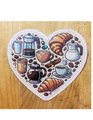 Hologram Coffee Heart Sticker | Coffee Sticker For Phone | Coffee Sticker For Laptop | Gift for Coffee Lovers | Waterproof Sticker Coffee