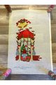 New Christmas Stocking Canvas Vintage STRICTLY CHRISTMAS Boy in Window Handpainted Holiday Stocking