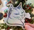 Sassy Cat Sticker | HOLOGRAM Limited Edition Attitude Cat Stickers | Water Resistant GLOSSY Vinyl Stickers | Retro Cat | Kitten Stickers