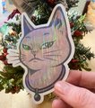 Sassy Cat Sticker | HOLOGRAM Limited Edition Attitude Cat Stickers | Water Resistant GLOSSY Vinyl Stickers | Retro Cat | Kitten Stickers