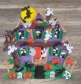 FINISHED NEW BUCILLA Haunted House Halloween Wall Hanging Felt | Rare Maria Stanziani 2014 Design Holiday Decor