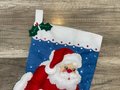 Christmas Stocking New Handmade Vintage ORIGINAL BUCILLA 2003 Santa & Playful Bear Felt Holiday Stocking
