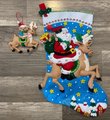 NEW Christmas Stocking & Ornament Bucilla Reindeer Santa #86816 -150th Anniversary Edition! Santa Claus Reindeer