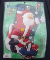 Christmas Stocking JUMBO Jolly Santa Handmade Christmas Stocking From Kit #84380 Vintage Christmas Decor Santa Claus Retro