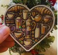 Hologram Dark Coffee Heart Sticker | Coffee Sticker Laptop | Coffee Sticker For Laptop | Gift for Coffee Lovers | Waterproof Sticker Coffee