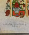 New Christmas Stocking Canvas Vintage STRICTLY CHRISTMAS Boy in Window Handpainted Holiday Stocking