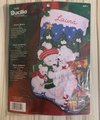 New Christmas Stocking Handmade Vintage ORIGINAL BUCILLA 2006 Polar Bears Felt Holiday Stocking