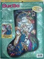 Christmas Stocking, Vintage 1999 FINISHED Bucilla Tiffany Nativity Stocking #84101 Handmade Counted Cross Stitch Stocking, Needlepoint