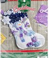 NEW Finished Frosty Night Christmas Stocking Handmade BUCILLA Personalized Holiday Stockings Bucilla Kit 86703 Holiday Stockings