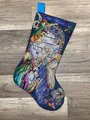 Christmas Stocking, Vintage 1999 FINISHED Bucilla Tiffany Nativity Stocking #84101 Handmade Counted Cross Stitch Stocking, Needlepoint