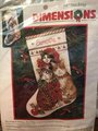 Handmade Christmas Stocking, Vintage FINISHED DIMENSIONS Decorated Kitties Stocking, Handmade Counted Cross Stitch Cats Holiday Stocking