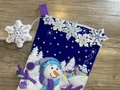 NEW Finished Frosty Night Christmas Stocking Handmade BUCILLA Personalized Holiday Stockings Bucilla Kit 86703 Holiday Stockings