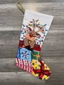 Christmas Stocking | FINISHED Alice Peterson | Home Creations Needlepoint Stocking | Gift Wrapped Reindeer Holiday Stocking