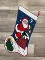 Vintage Christmas Stocking | Bucilla 60522 Finished Kit | Needlepoint Holiday Stockings | Completed 1980's Stocking