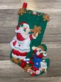 Christmas Stocking FINISHED Bucilla Gingerbread Santa From Kit #86442 Elf Cookies Candy Toys Handmade Hand Sewn Felt Stocking!