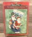 New Vintage Bucilla Frosty Lake Christmas Stocking Kit #84338 Circa - 2000 - Makes 18in Felt Stocking! Santa, Snowman, Ice-skating!