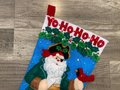 Pirate Santa Christmas Stocking, Rare Finished Bucilla Kit, Holiday Stockings, Embroidered Stockings, Personalized Stockings