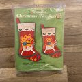 New Vintage Bucilla 3 Bears Christmas Stocking Kit #2311 Set of 2 Bears, Horse, Carousel, Gifts!