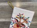 Christmas Stocking | FINISHED Alice Peterson | Home Creations Needlepoint Stocking | Gift Wrapped Reindeer Holiday Stocking