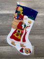 Christmas Stocking, Finished Bucilla Kit, Vintage 1993 Old Fashioned Santa Handmade, #83005 Winter Holiday Stockings Personalized Stocking