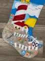 Christmas Stocking | Finished Bucilla Kit | Sea Shore Lighthouse Holiday Stocking | Handmade Stockings | Holiday Stockings |