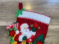 Personalized Christmas Stocking | Hand Embroidered Stocking | Bucilla Poinsettia Santa | Custom Name Stocking | Stockings With Name