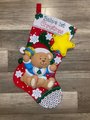 Family Christmas Stocking, FINISHED Bucilla Kit, Handmade Baby Bears Christmas 89310E Holiday Decor, Wall Decor, Personalized Stocking