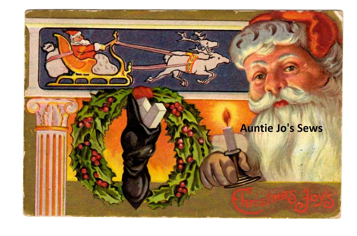 Vintage Christmas Printable Santa Claus With Candle 1909 FULL Size Postcard - INSTANT DOWNLOAD - Junk Journal - Scrapbooking - Gorgeous!