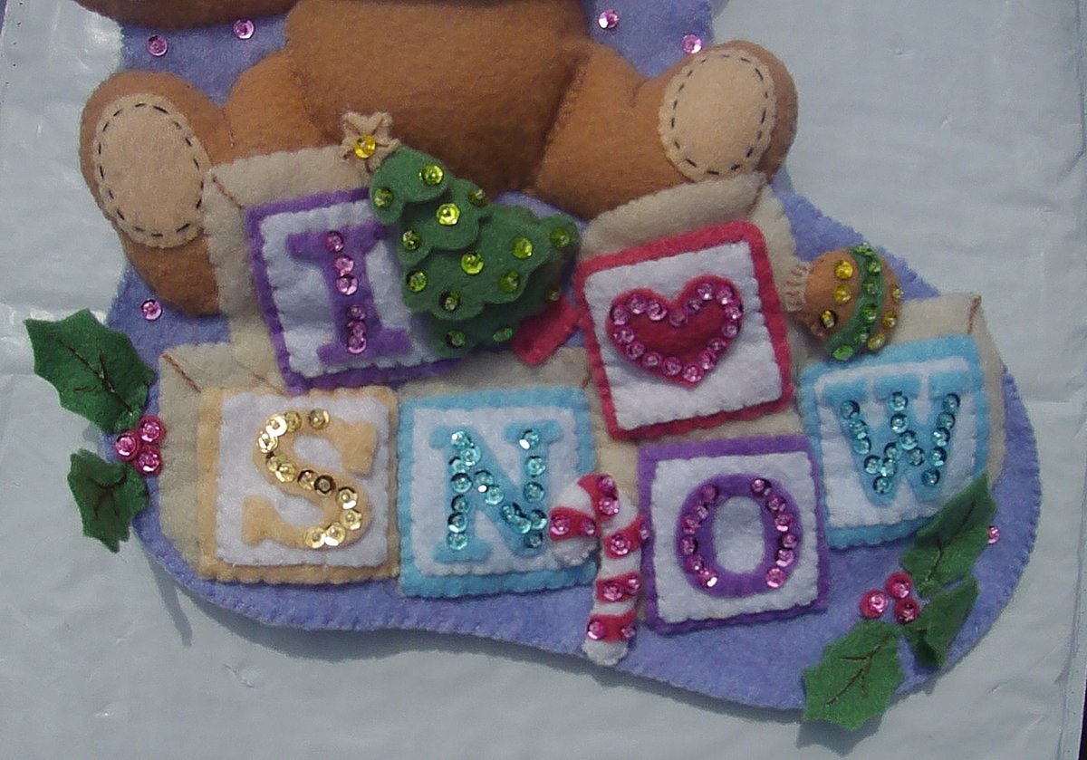 Christmas Stocking, HANDMADE GREEN LINE Bucilla Baby's First Christmas, Holiday Stockings, Custom Stockings, Teddy Bear Christmas