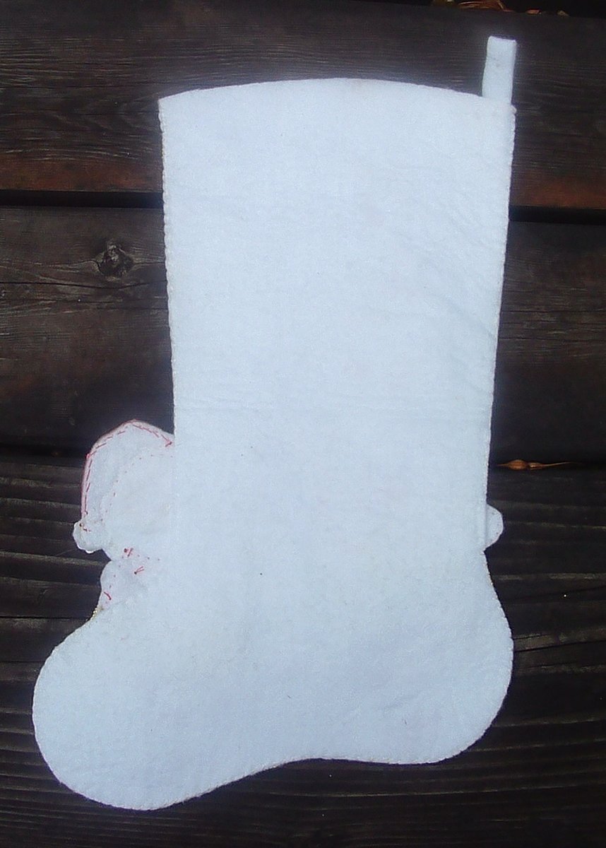 Handmade FINISHED Bucilla Kit He's Making A List - Christmas Felt Applique Holiday Stocking Kit 48974 Santa Mrs Claus Tree Ornaments