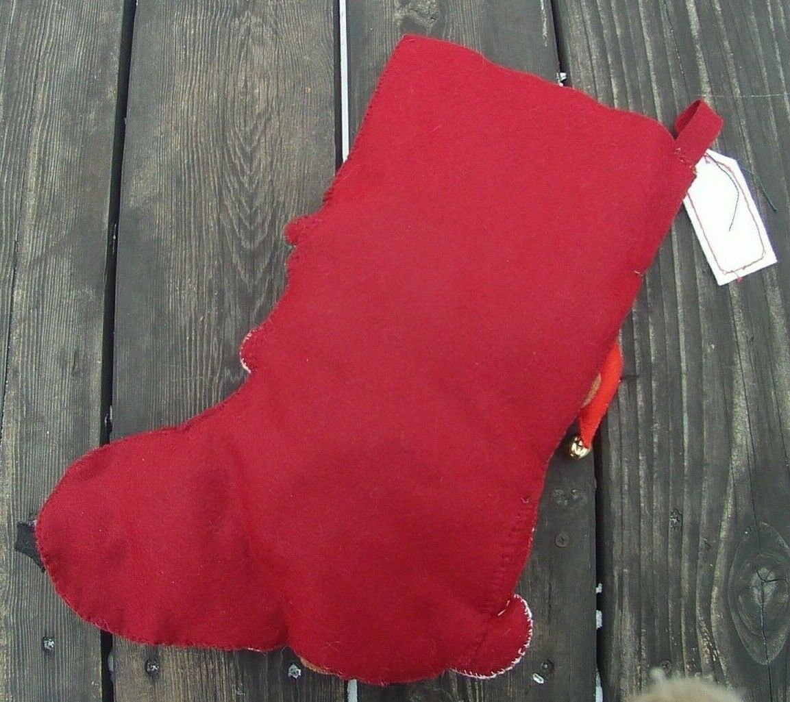 Teddy Bear Christmas Stocking, Bucilla Santa Bear Finished Embroidered Stocking, Traditional Stockings, Personalized Stockings