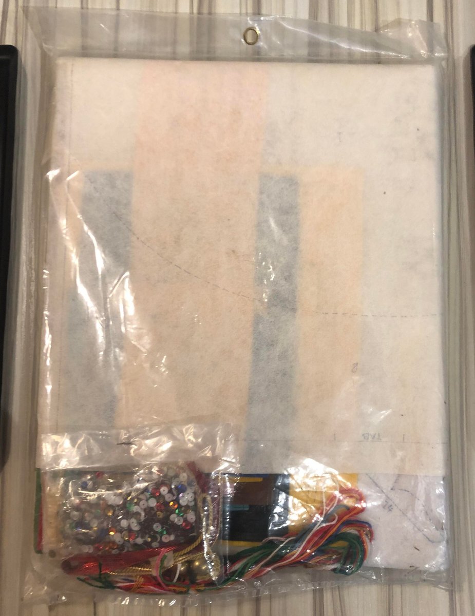 BUCILLA TOY SHOP 1970's Christmas Kit 3398 Santa Claus Window Jeweled Panel Wall Hanging Holiday Felt Craft Sequins Beads