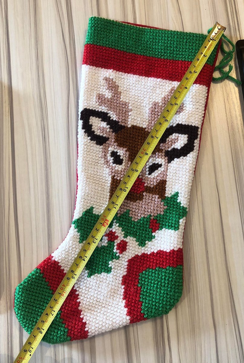Custom Christmas Stocking, Vintage Bernat Rudolph Reindeer Handmade Needlepoint Holiday Stocking, Custom Stocking, Personalized Stockings