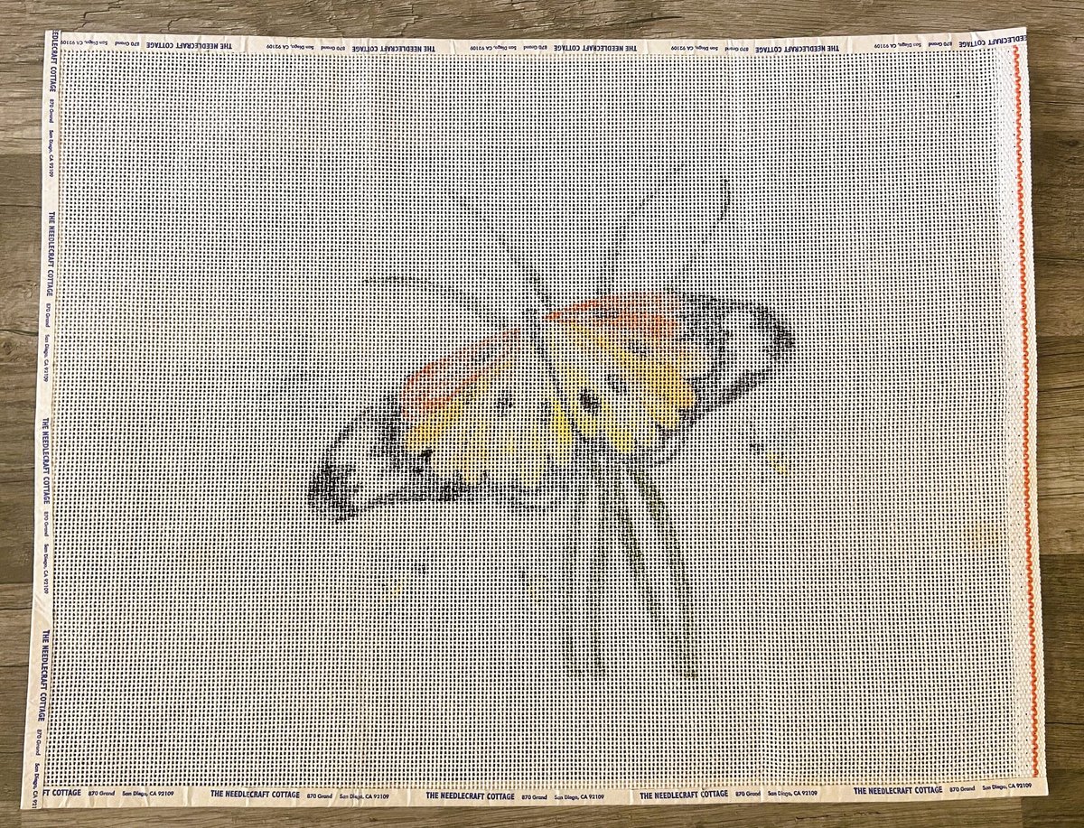 LARGE New Vintage Handpainted MONARCH BUTTERFULY Needlepoint Canvas Gorgeous Design Bees Butterflies Stitches Insects Embroidery Design