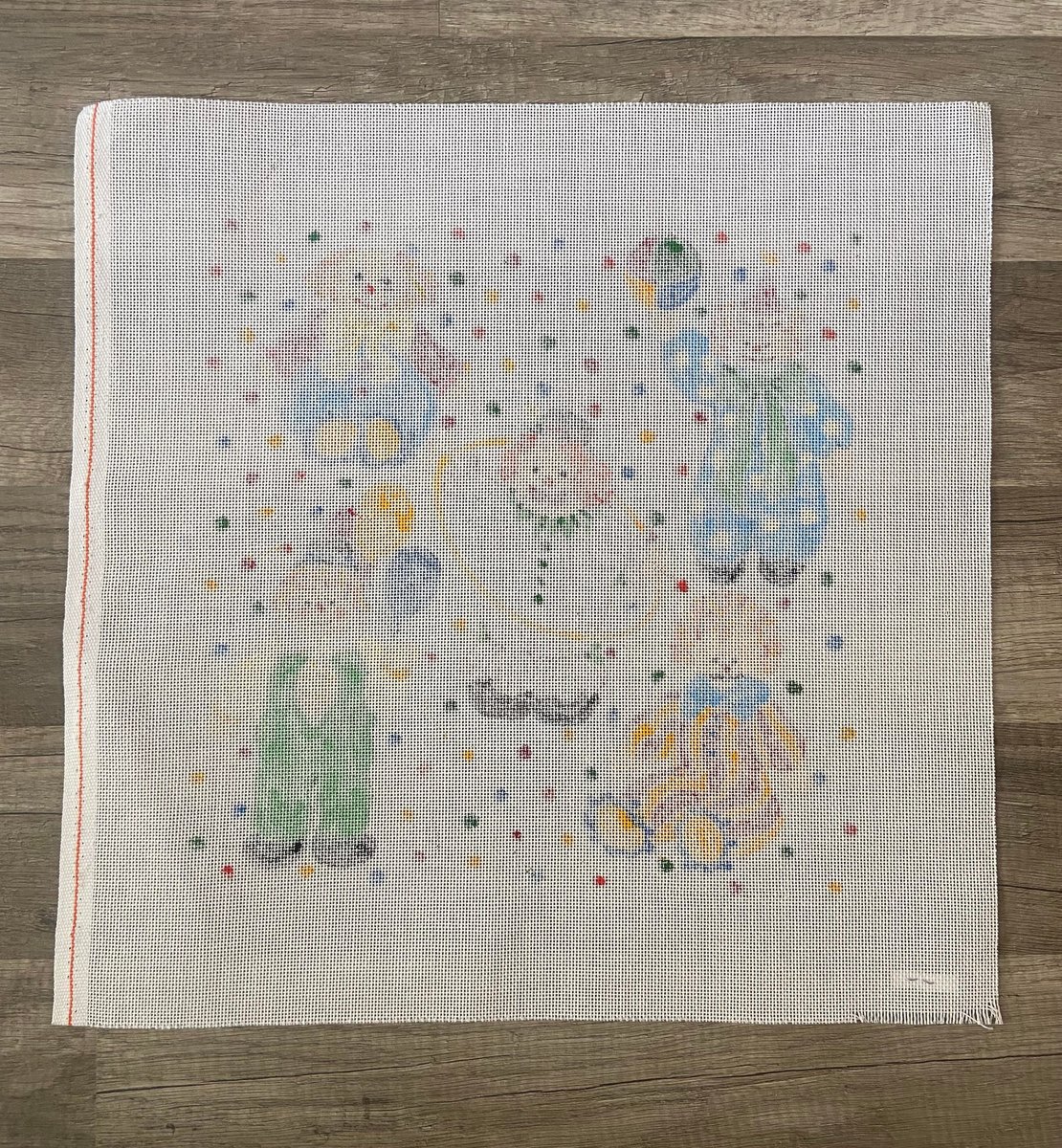 Vintage Handpainted ROSALIE Needlepoint Canvas Happy Clowns Hand Painted Gorgeous Design Embroidery Birthday Clowns