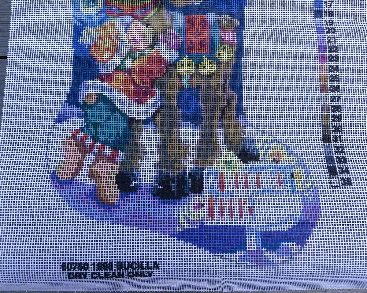 New Vintage BUCILLA MERRY CHRISMOOSE Needlepoint Christmas Stocking Canvas 60760 - *Read* - Circa 1998 - Holiday Stocking Embroidery