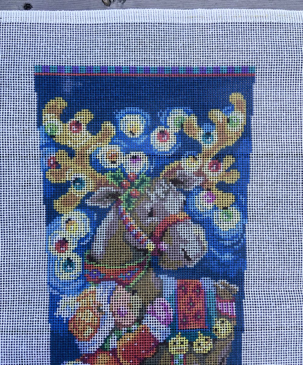 New Vintage BUCILLA MERRY CHRISMOOSE Needlepoint Christmas Stocking Canvas 60760 - *Read* - Circa 1998 - Holiday Stocking Embroidery