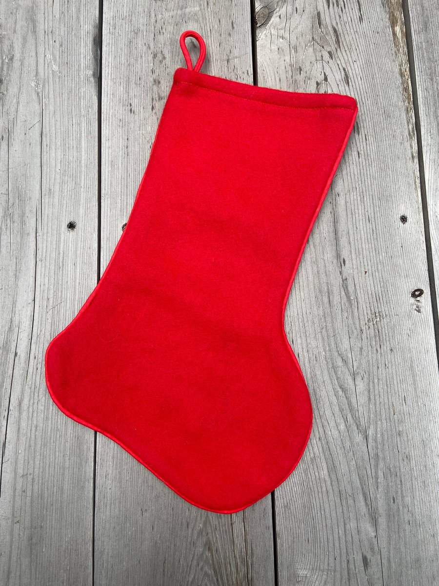 Christmas Stocking FINISHED Vintage NEEDLE TREASURES Santa and His Elves Needlepoint Holiday Stocking Toys Bag Pipe
