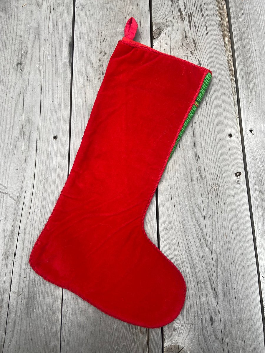 Christmas Holiday Stocking Vintage BUCILLA Noel Christmas Heirloom 30701 Lined Needlepoint Candycane Mistletoe