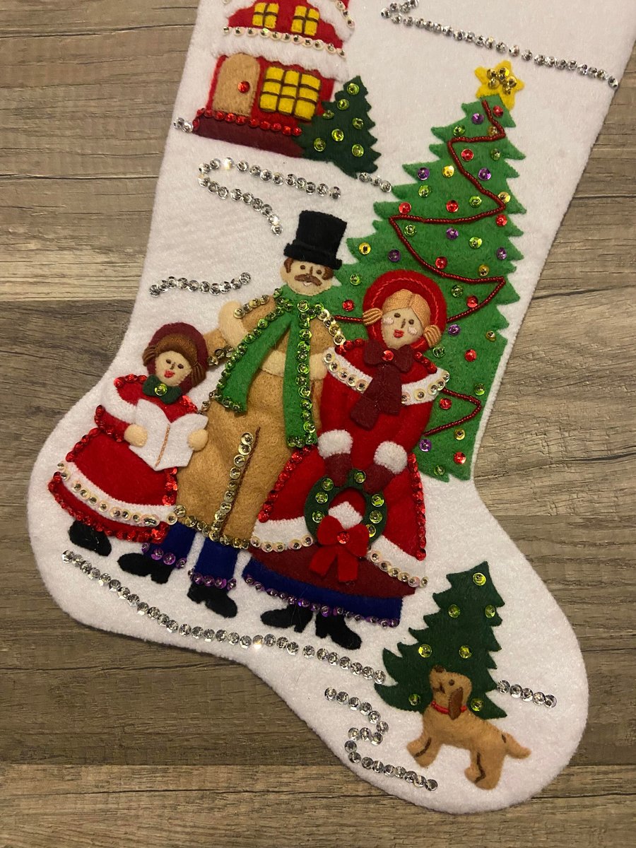 Bucilla Christmas Stockings Handmade DICKENS CHRISTMAS Festive Holiday Fun Gift Wall Art Decor