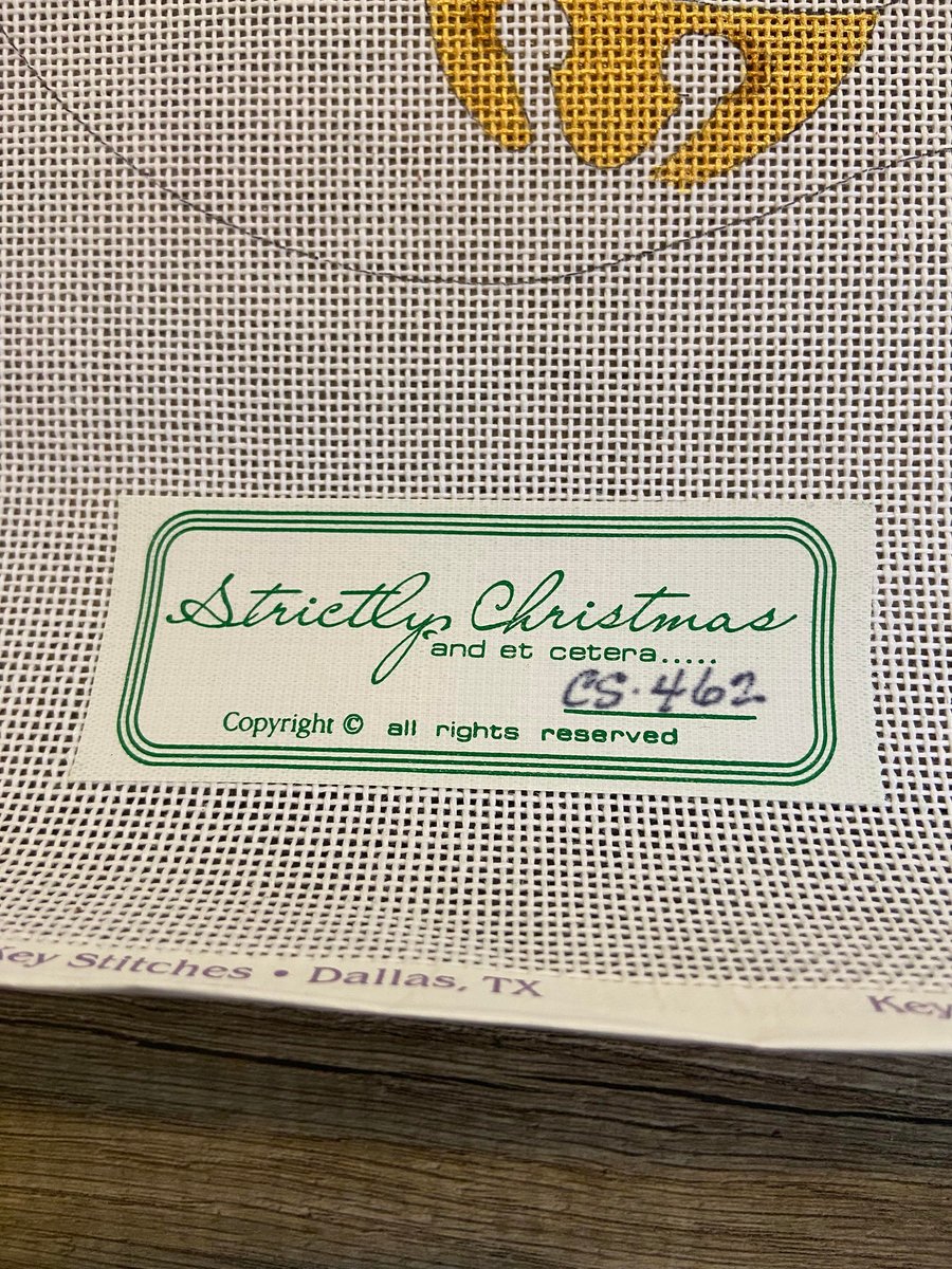 GORGEOUS Vintage STRICTLY CHRISTMAS Handpainted Needlepoint Stocking Canvas Tropical Squatty Santas Design #CS462