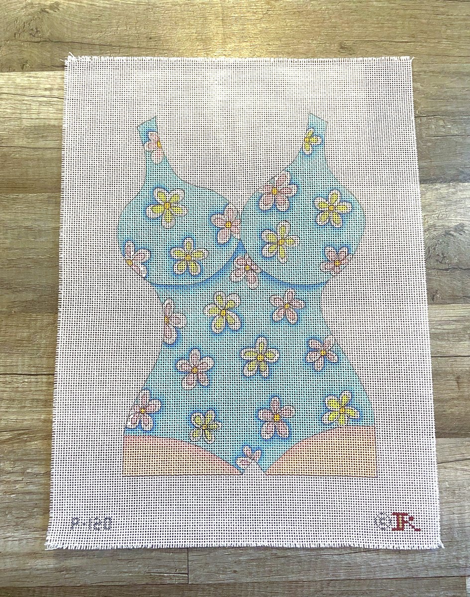 New Vintage RENAISSANCE DESIGNS Bathing Swim Suit Handpainted Needlepoint Canvas Home Decor