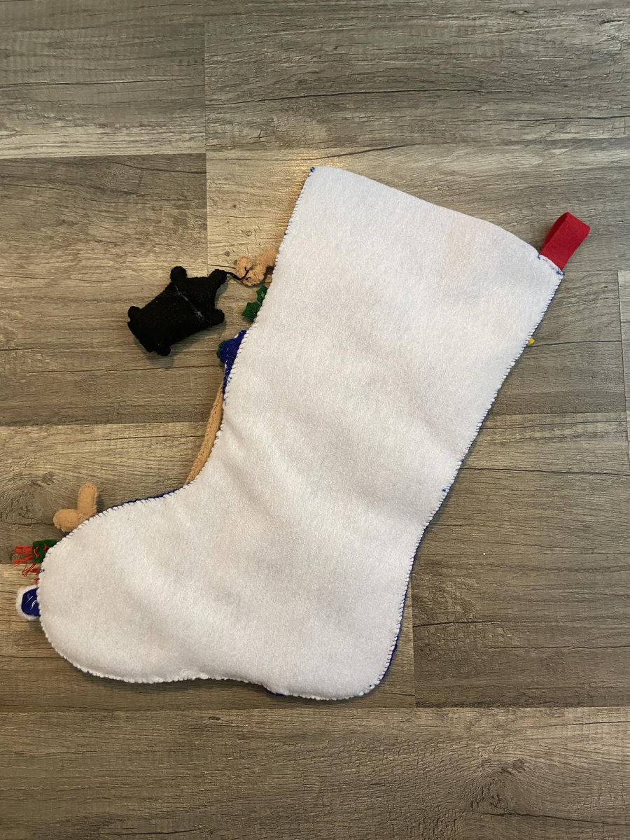 Christmas Stocking | Finished BUCILLA Santa with Lantern | Handmade Holiday Stocking | 86903E Custom Embroidered Stocking