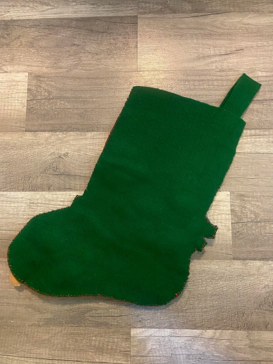 Handmade Christmas Stocking Vintage FINISHED Bucilla Teddy Bear Christmas Handmade Felt Christmas Stocking # 33253 Holiday Decor