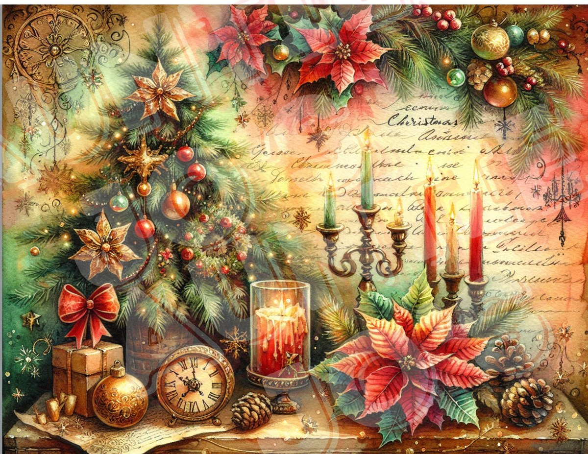 Christmas Junk Journal Printable Pages, Cardinals Trees, Rustic Vintage Holidays, Vintage Scrapbooks, Digital Junk Journal, PNG & PDF Files