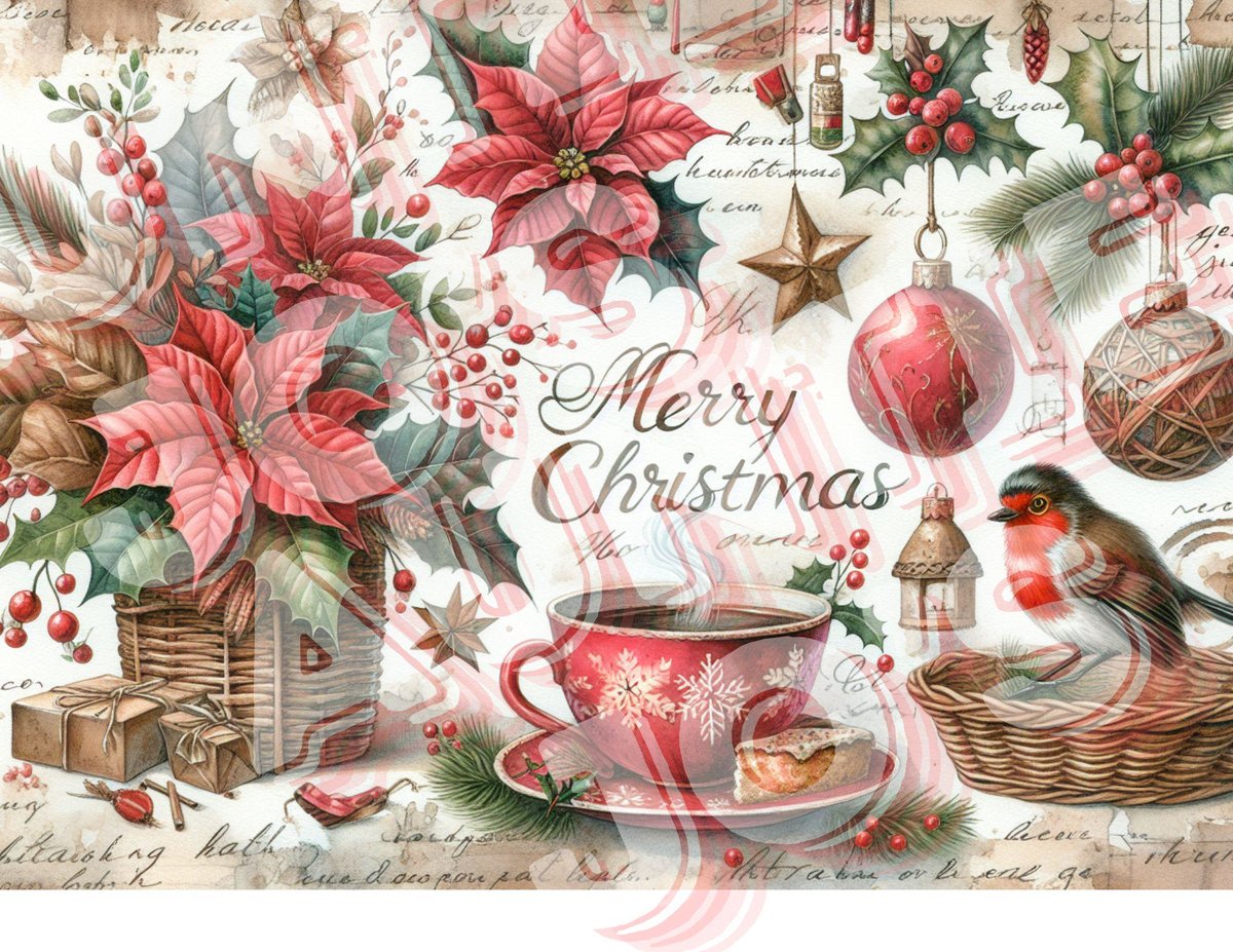 Christmas Junk Journal Printable Pages, Cardinals Trees, Rustic Vintage Holidays, Vintage Scrapbooks, Digital Junk Journal, PNG & PDF Files