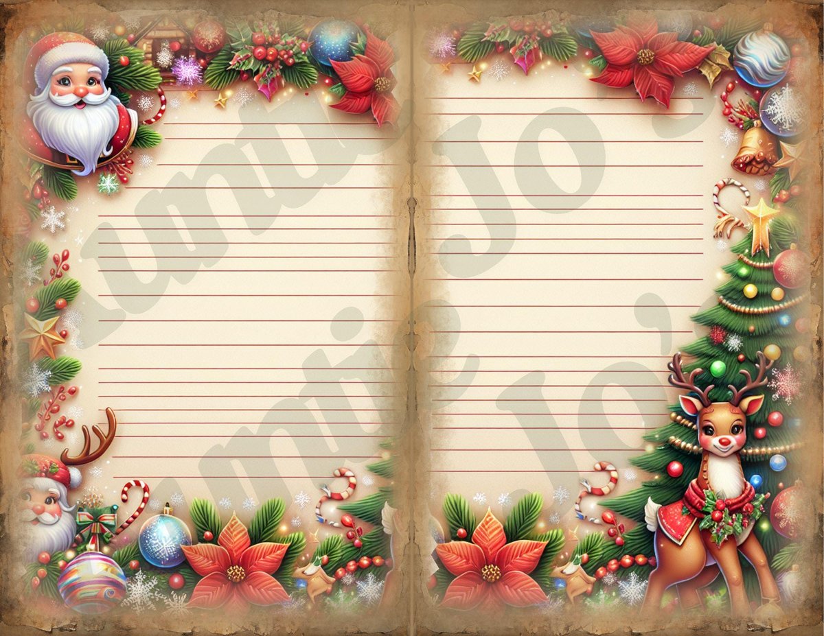 Christmas Junk Journal Kit, Junk Journal Printables, Christmas Printables, Christmas Digitals, Holiday Printables, Christmas Lined Papers