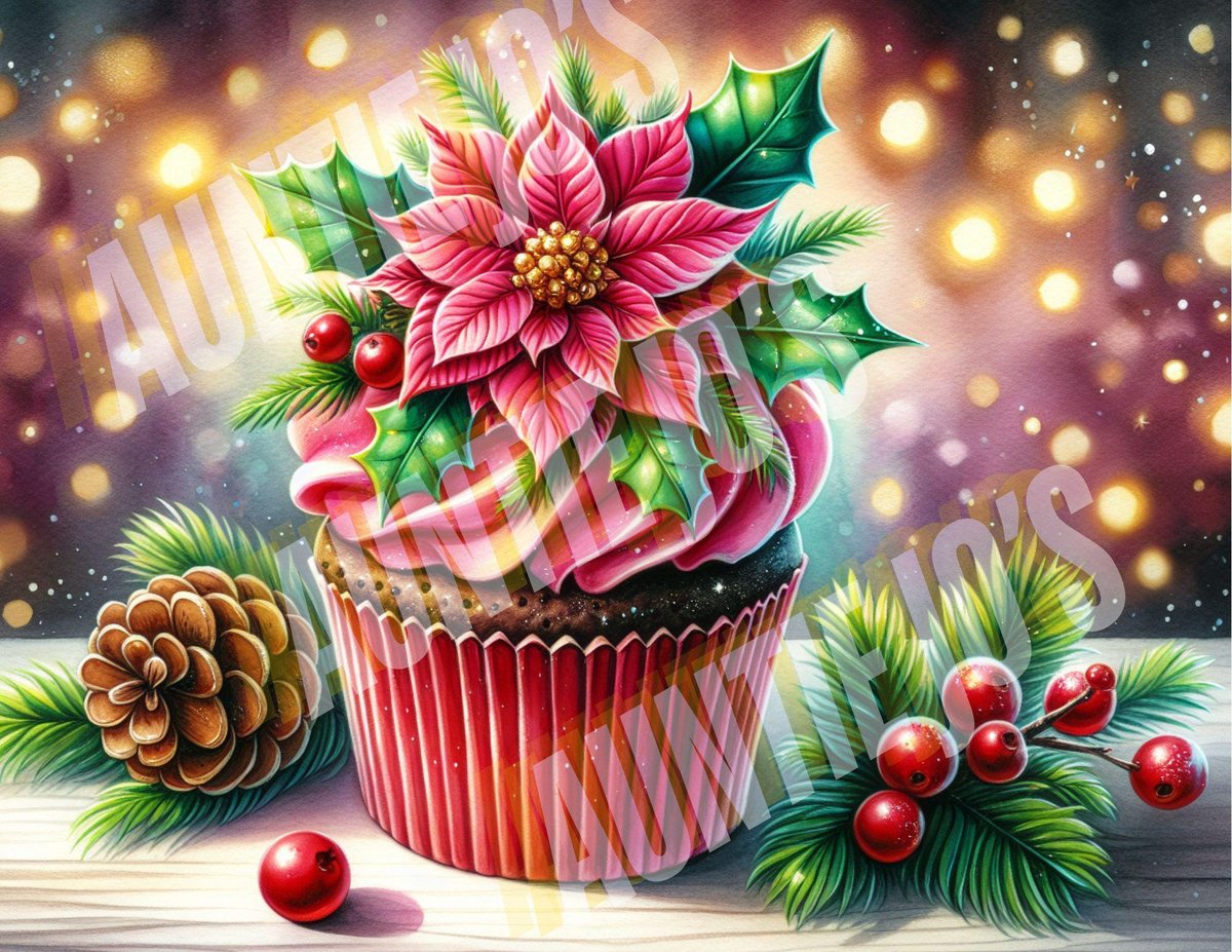 Christmas Cupcakes, Christmas Junk Journal Kit, Junk Journaling Printables, Instant Digital Download, Cupcake Clipart, 12 Designs