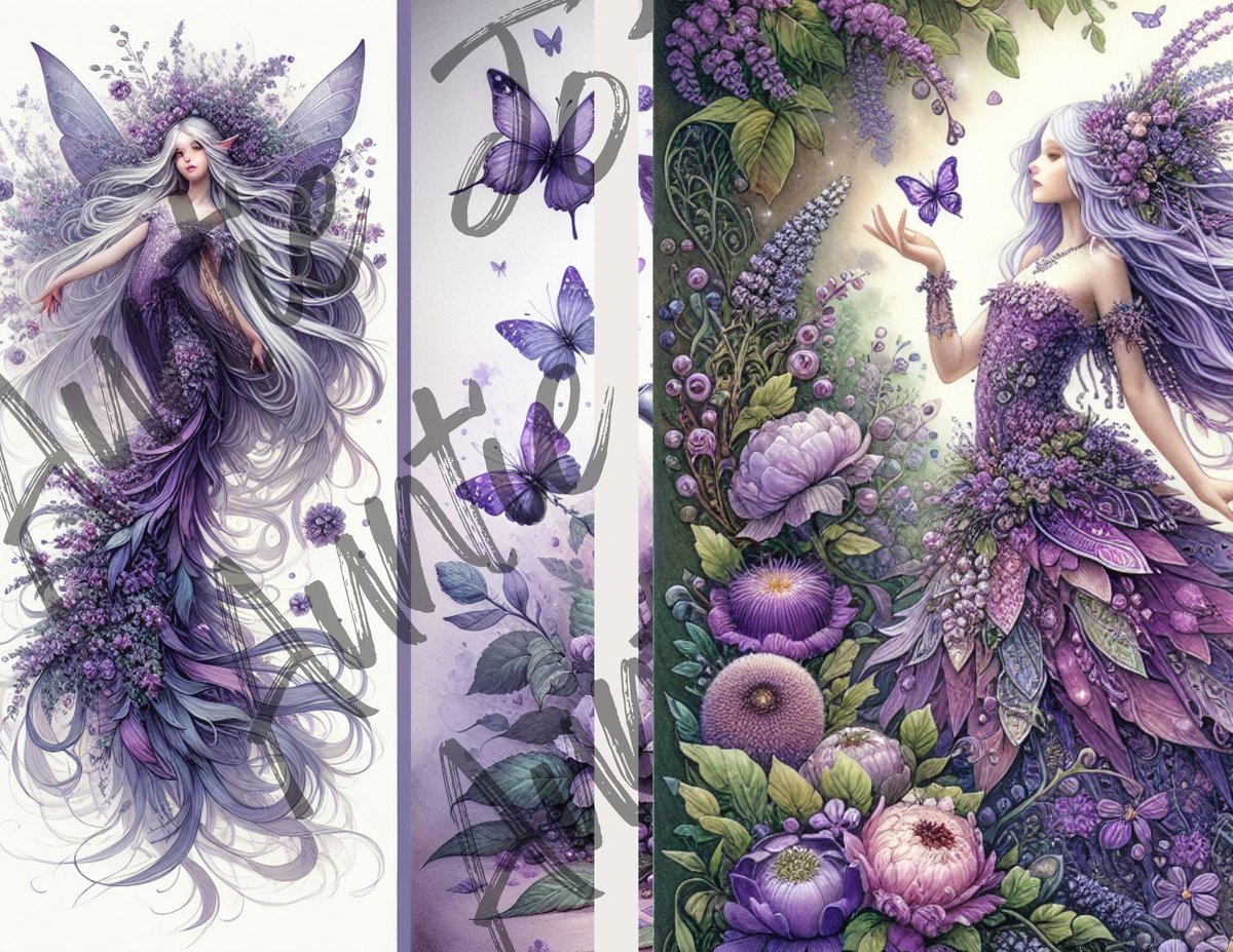 Fairies Junk Journal, Purple Junk Journal Kit, Digital Papers, Instant Printable Paper, Fairy Digital Paper Kit, PDF & PNG Files